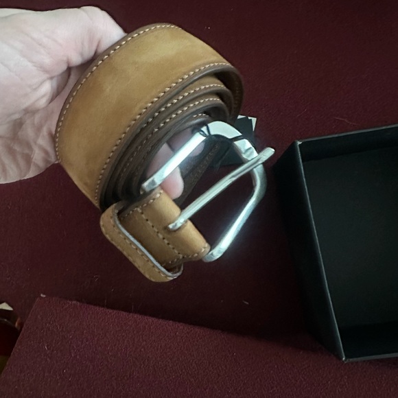 Men's Tan Leather Belt - Picture 2 of 4